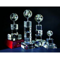 5 1/8" Globe Tower Optical Crystal Award